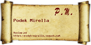 Podek Mirella névjegykártya